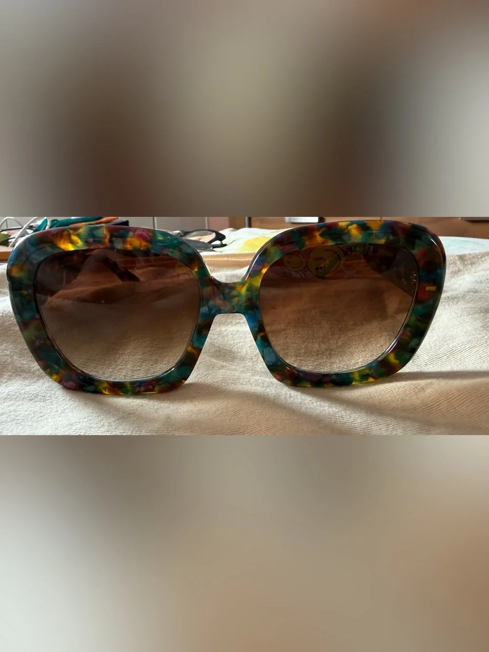 Lele Sadoughi Multicolor Tortoiseshell Oversized Square Sunglasses